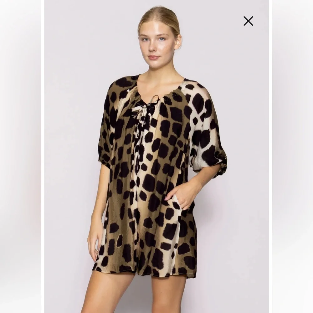 Melloday Puff Sleeve Minidress size Medium - Picture 2 of 10